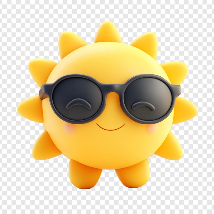 PSD el sol sonriente con gafas de sol