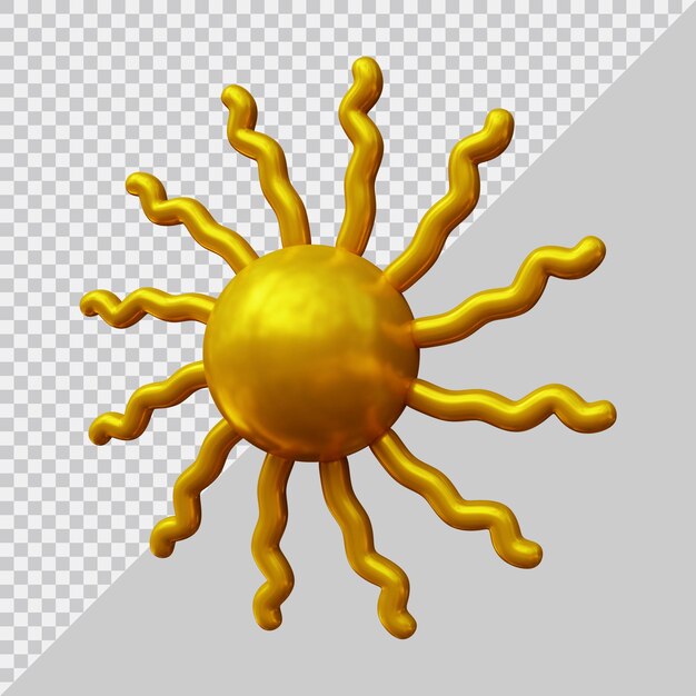 Sol de verano con estilo moderno 3d