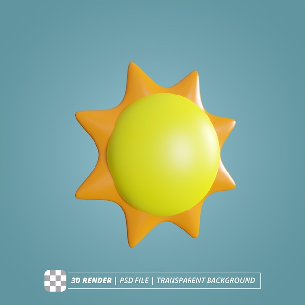 PSD sol de verano imágenes aisladas en 3d