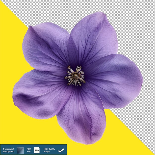 Una sola flor púrpura exótica en un fondo transparente png psd