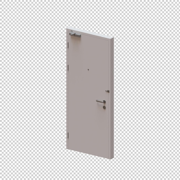 PSD una sola puerta de madera giratoria 3d render ilustración elemento 03