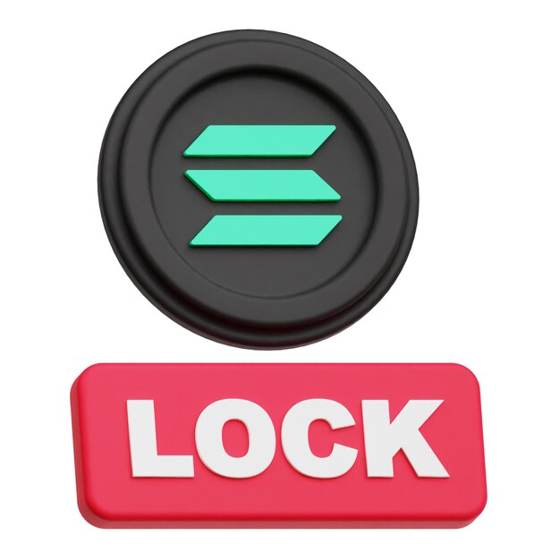 Solana criptomoneda icono 3D aislado en el fondo blanco