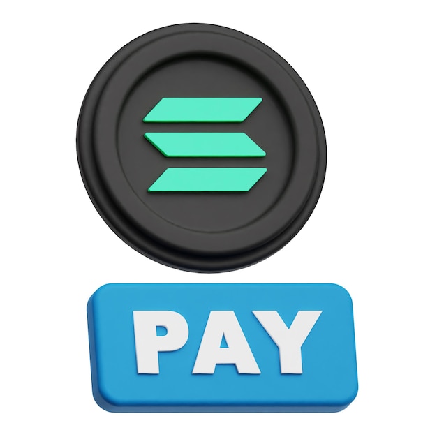 Solana criptomoneda icono 3D aislado en el fondo blanco