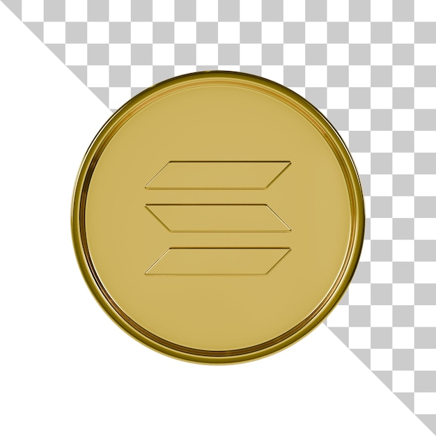 Solana goldmünze 3d-symbol