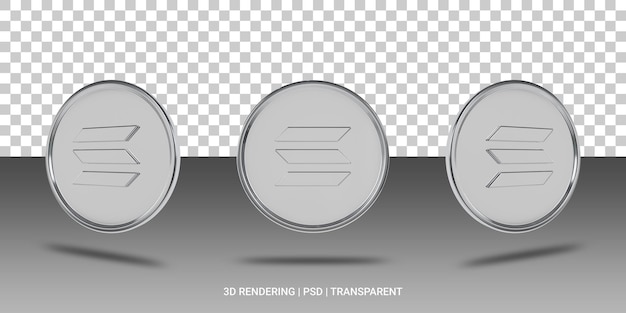 Solana silbermünze 3d-ikonen