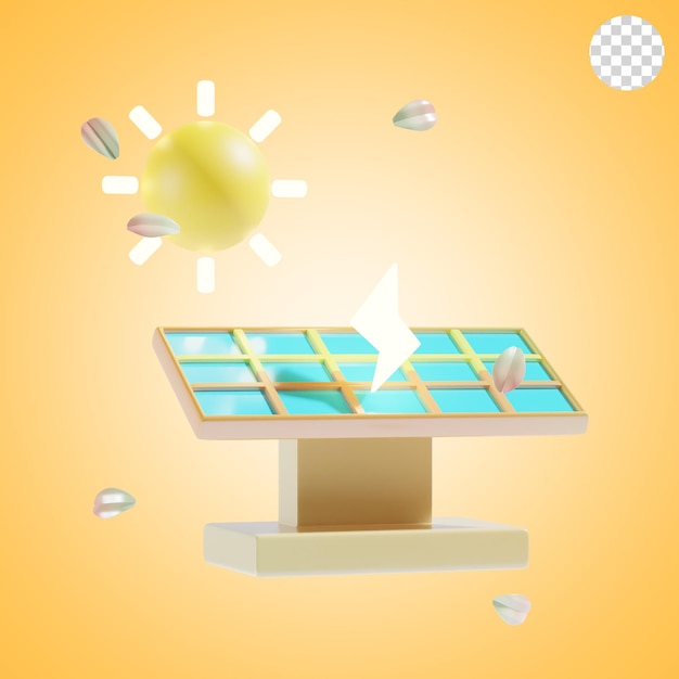 PSD solar energy 3d icon illustration