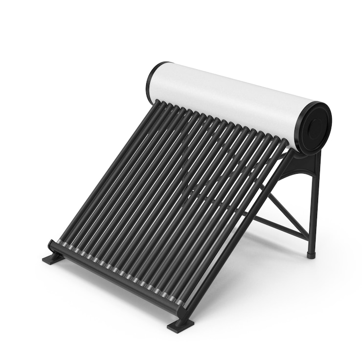 PSD solarer wasserheizgerät 3d-rendered-bilder moderne erneuerbare energie geräte grafiken