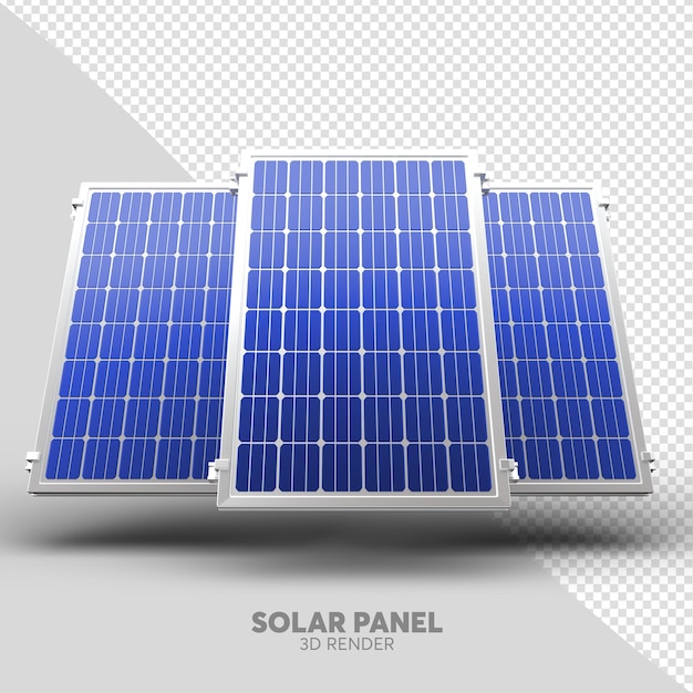 Solarpanel 3D-realistische Wiedergabe isoliert