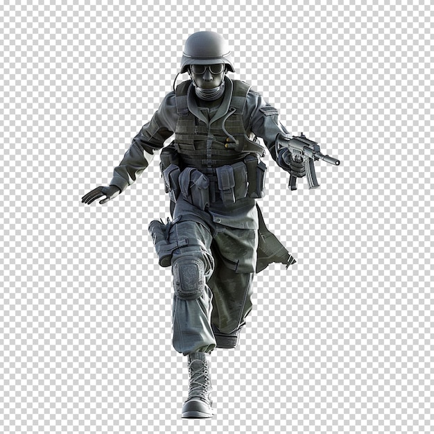 PSD soldado do exército fantasma do psd com a arma objeto isolado em fundo transparente png