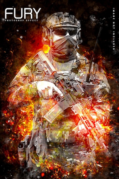 Soldat enflammé de fureur