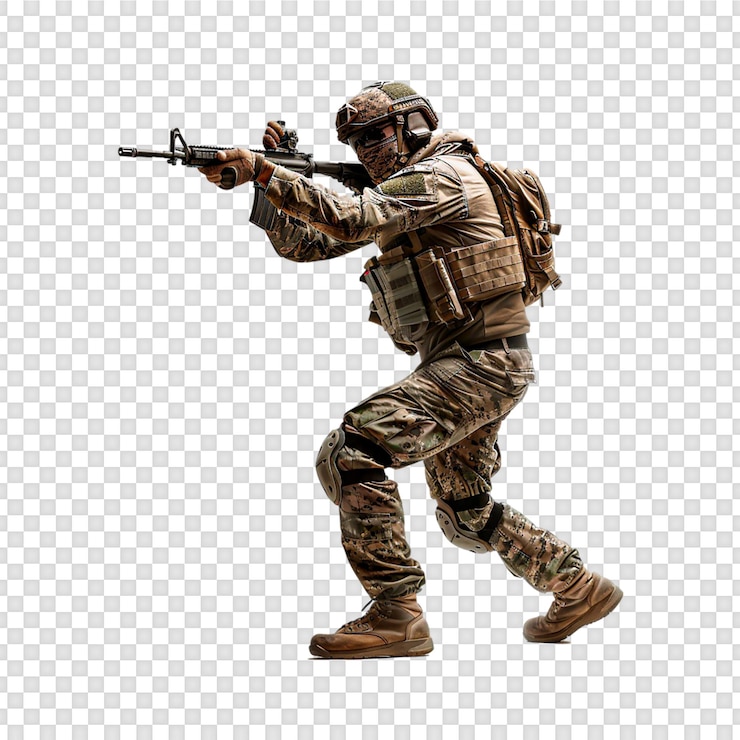 PSD des soldats isolés sur un fond transparent