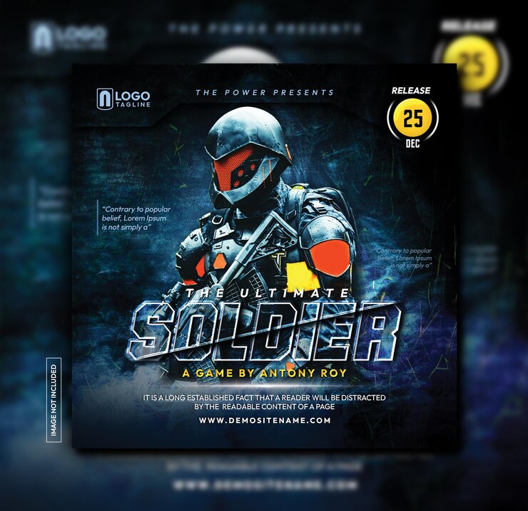 PSD soldier force gaming poster or social media post