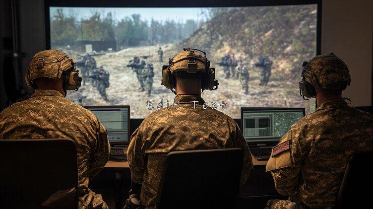 PSD soldiers using simulation technology for training