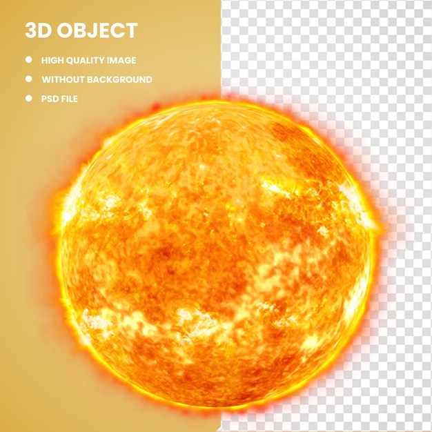 PSD soleil 3d écran solaire sphère lumineuse