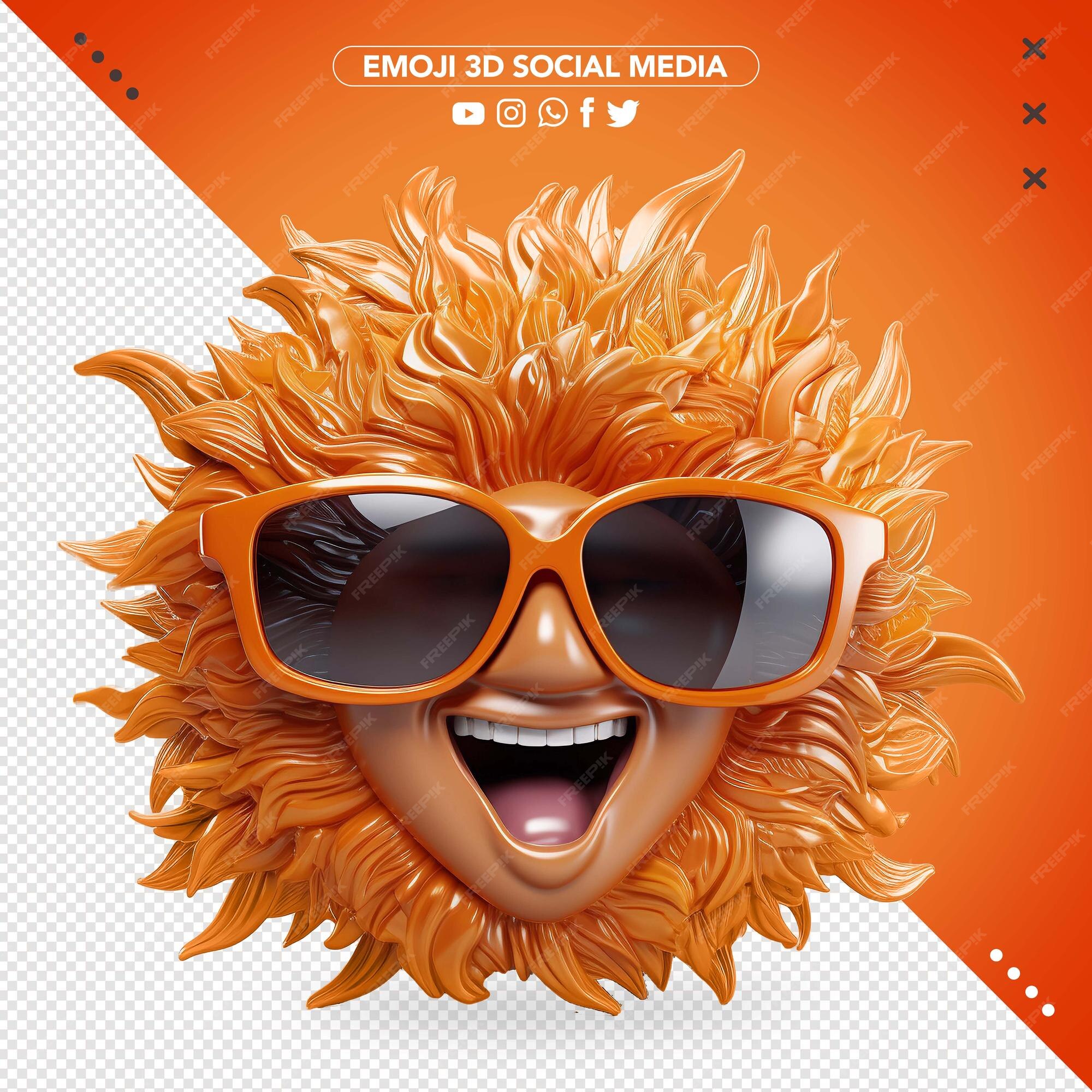 Soleil Emoji 3d PSD Premium