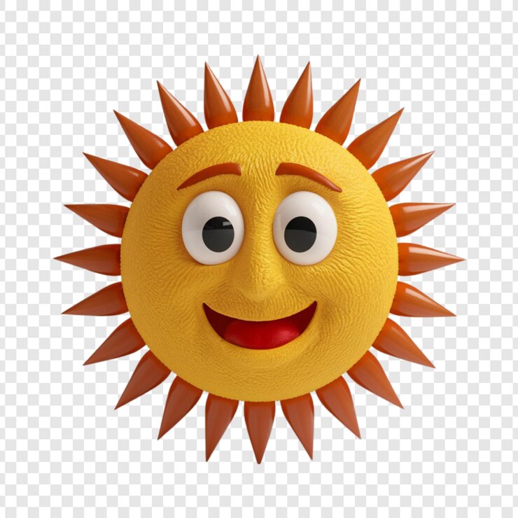 PSD soleil isolé sur un fond transparent