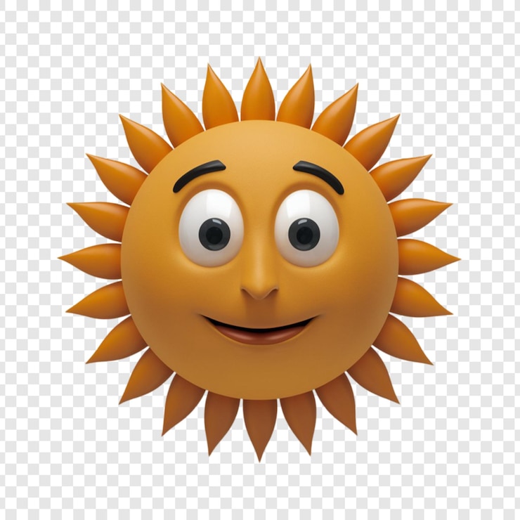 PSD soleil isolé sur un fond transparent