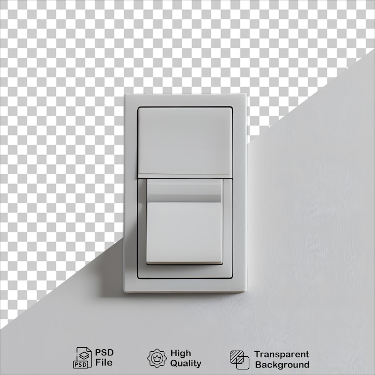 PSD un solo interruptor de luz en modo apagado aislado en png claro