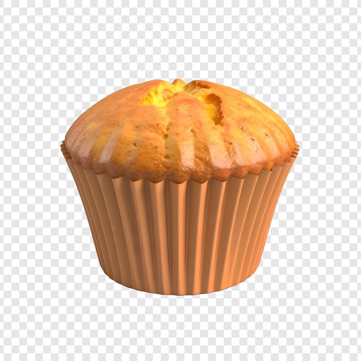 PSD un solo muffin horneado aislado en el estudio