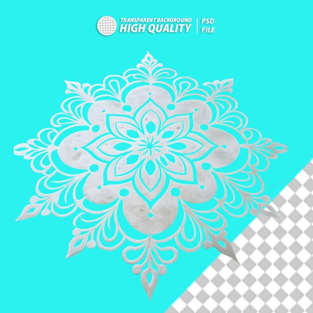 Sólo una plantilla de rangoli indio en un fondo transparente.