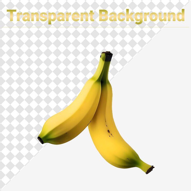 PSD un solo plátano sobre un fondo transparente