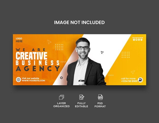 Solução de negócios de agência de marketing digital capa corporativa do Facebook e modelo de banner da web