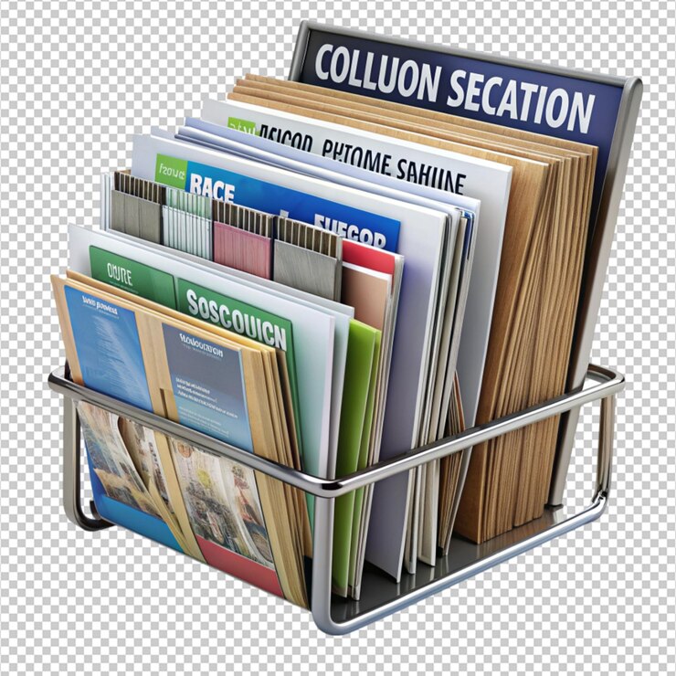 PSD solución de organización de revistas aislada en un fondo transparente