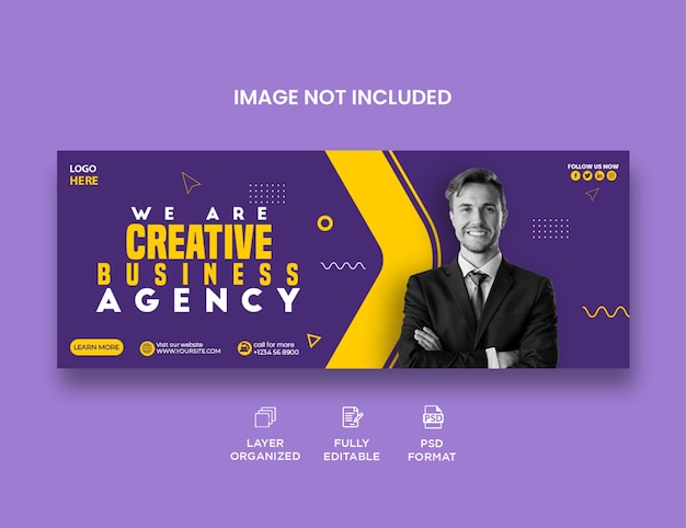 Solution d'entreprise d'agence de marketing numérique couverture Facebook d'entreprise et modèle de bannière Web