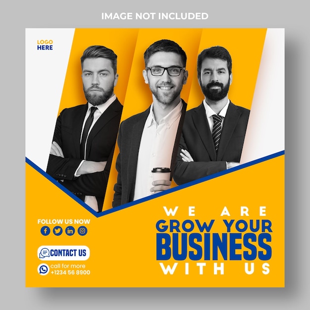 Soluzione di promozione aziendale PSD e marketing digitale social media instagram template post quadrato