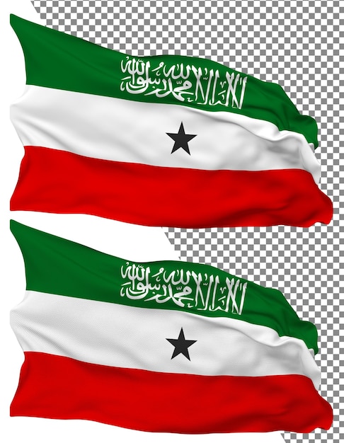 Somaliland Flagge Welle isoliert Plain Bump Textur transparenter Hintergrund 3D-Rendering