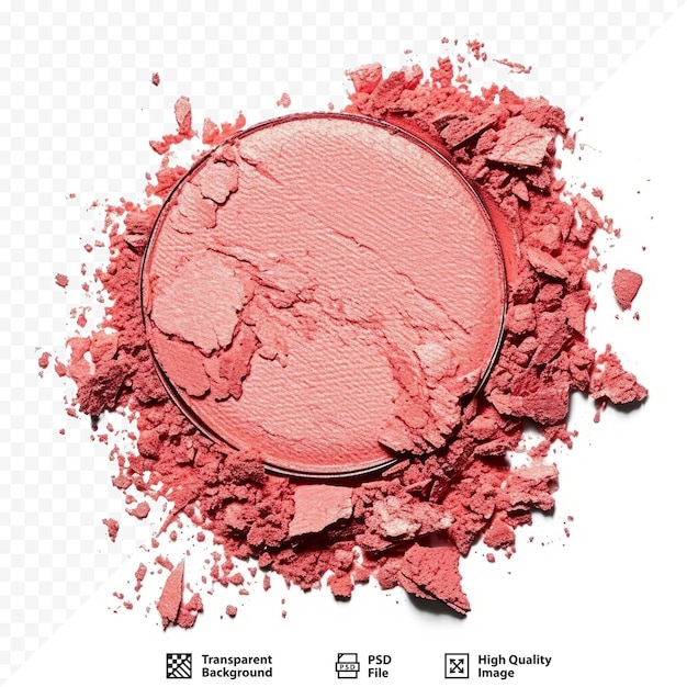 PSD sombra de olhos coral rosa e traço de rubor isolado em fundo branco isolado