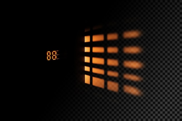 Sombra de un reloj digital en la pared efecto de superposición transparente