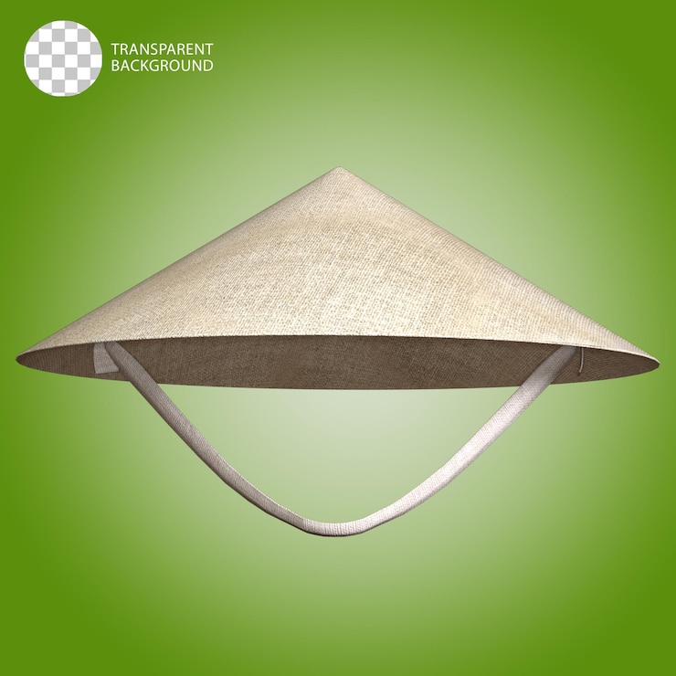 PSD sombrero asiático aislado ilustración renderizada en 3d