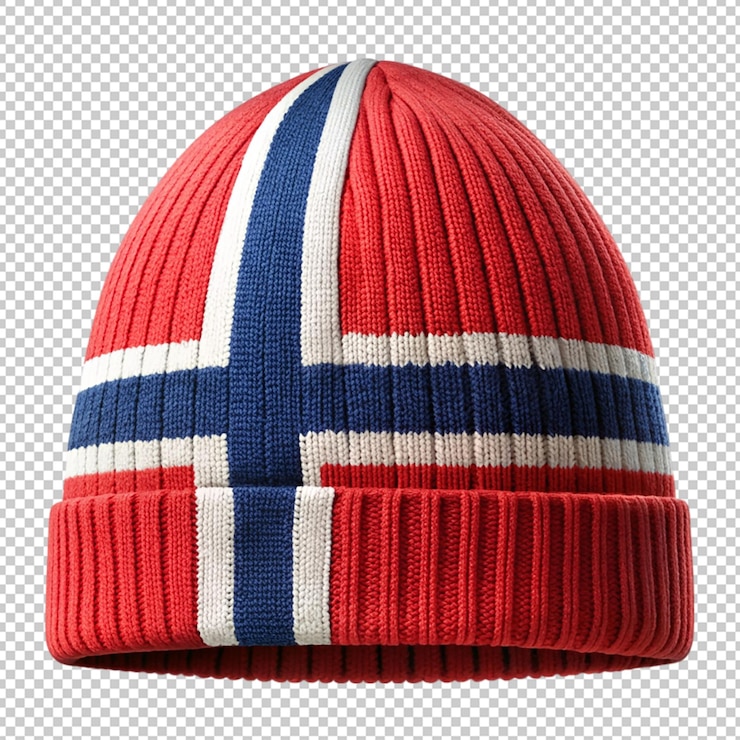 PSD sombrero con bandera de noruega sobre un fondo transparente