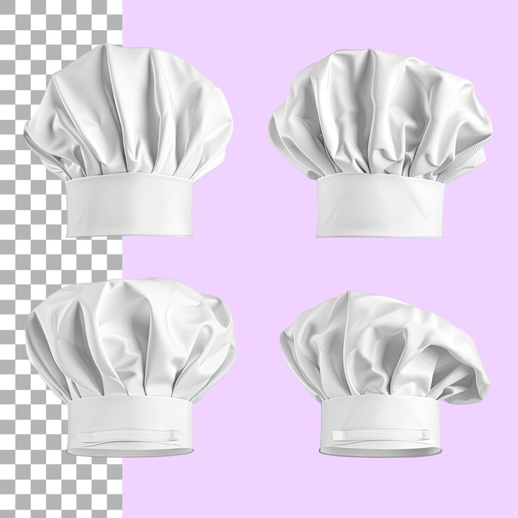 PSD sombrero blanco de chef sombrero de chef aislado en fondo transparente archivo png cortado