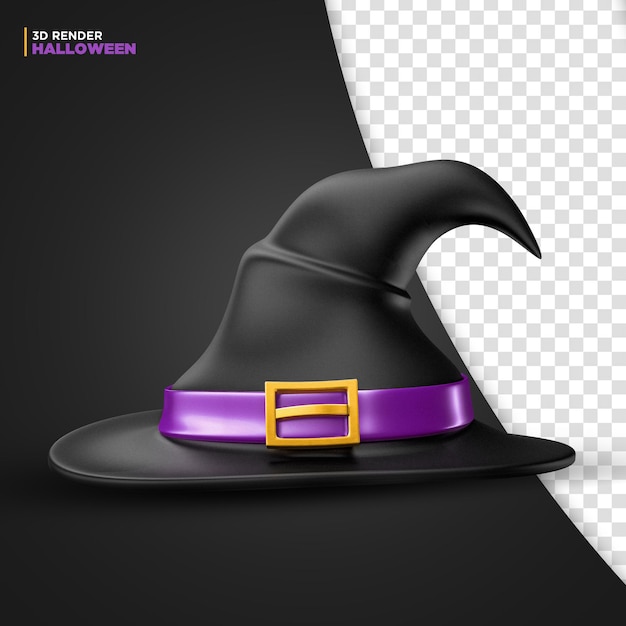 Sombrero de bruja de halloween render 3d para composición