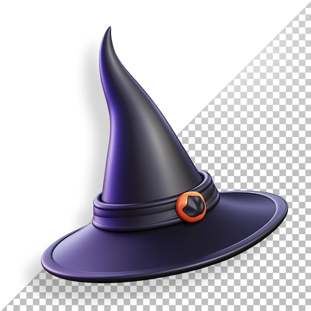 Sombrero de bruja negro para halloween en 3d