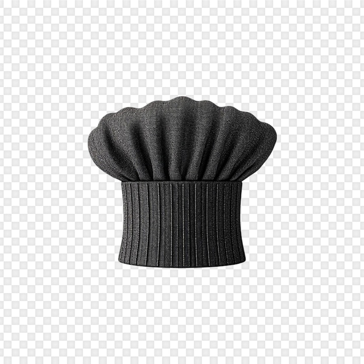 PSD sombrero de chef negro aislado sobre un fondo transparente