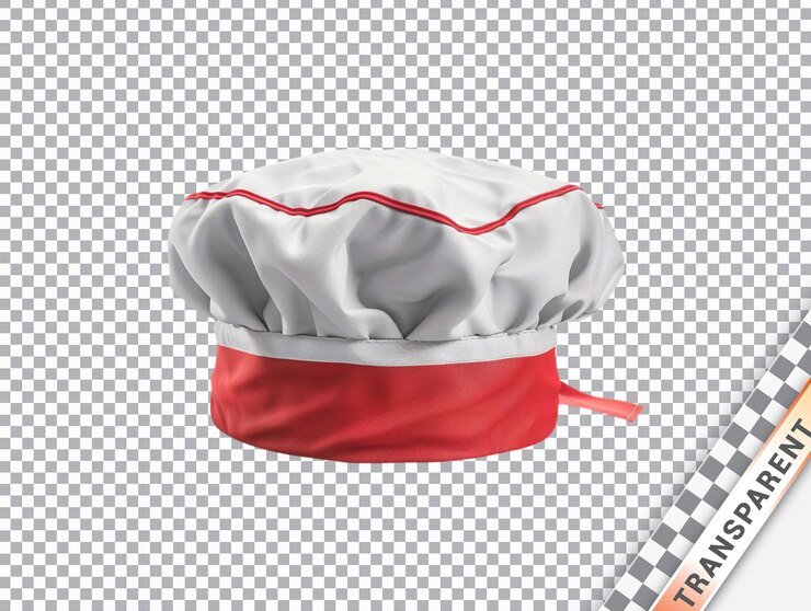 PSD sombrero de chef de tela de algodón de fondo transparente