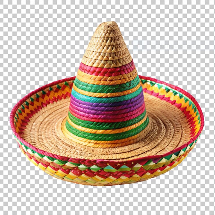 PSD sombrero de cinco mayo sobre un fondo transparente