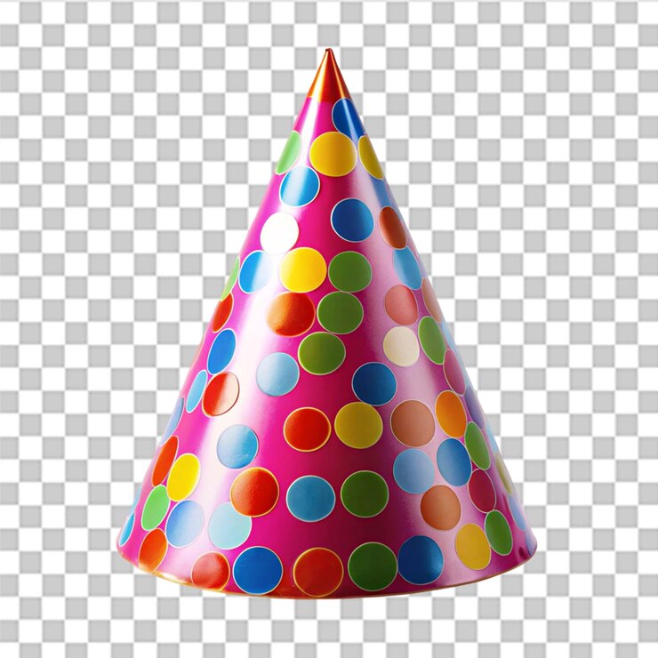 PSD sombrero de cono de fiesta aislado sobre un fondo transparente