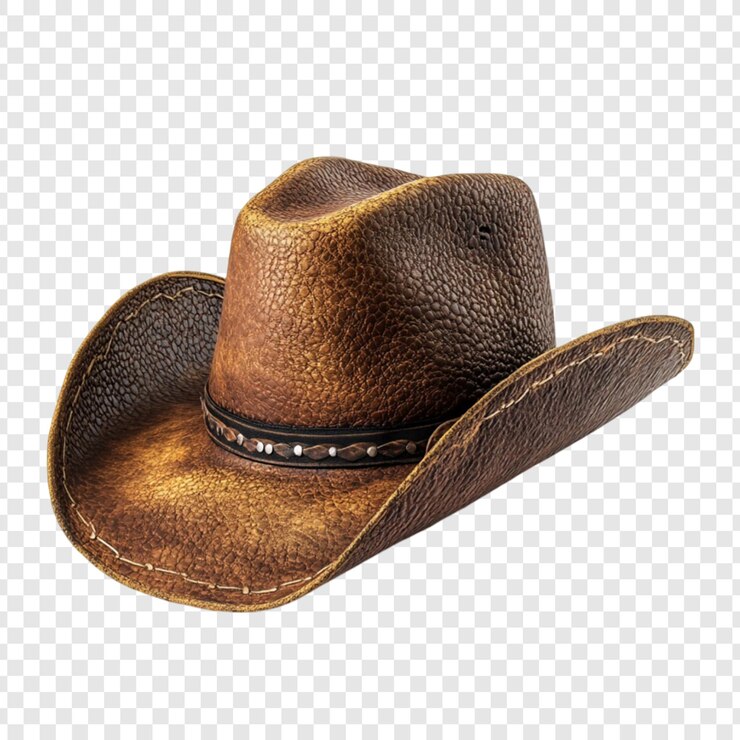 PSD sombrero de cowboy de cuero marrón accesorio de moda occidental