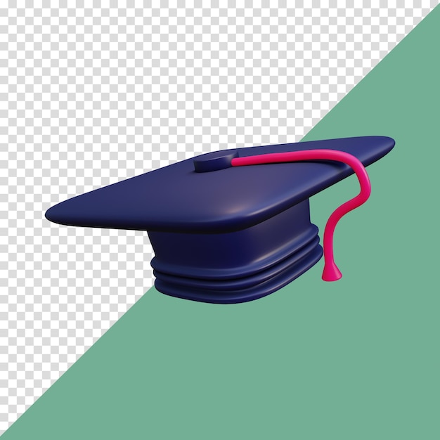 Sombrero de la escuela de graduación de renderizado 3d