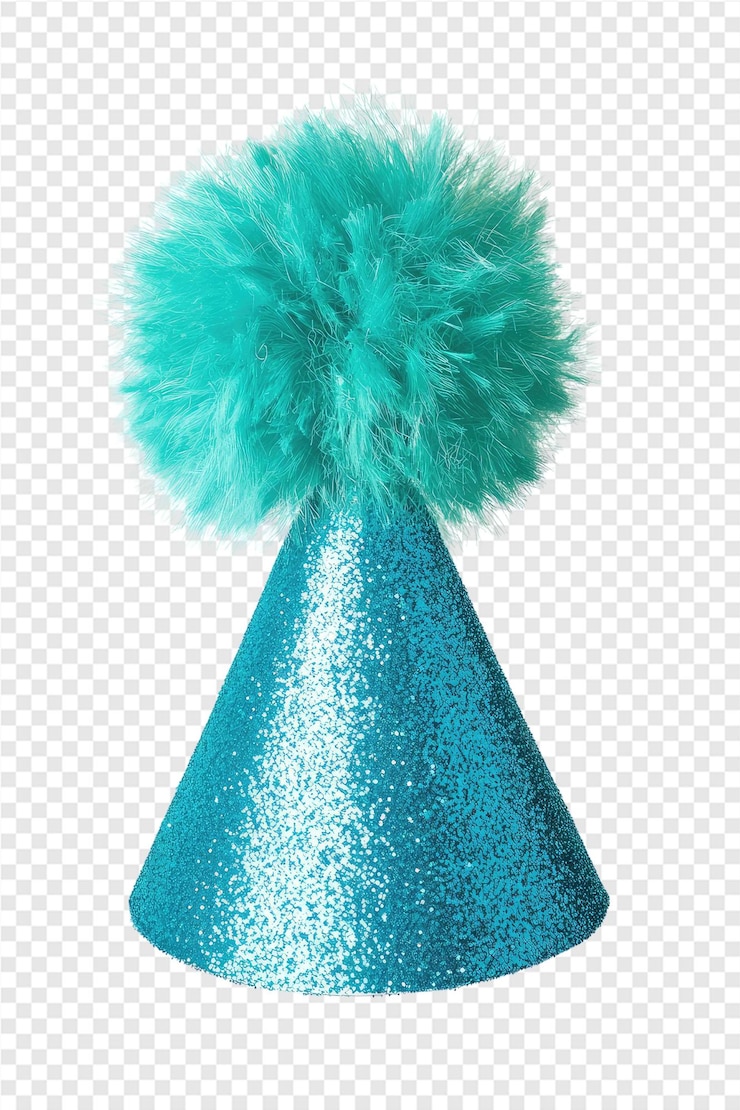 PSD sombrero de fiesta azul con un sombrero azul en él