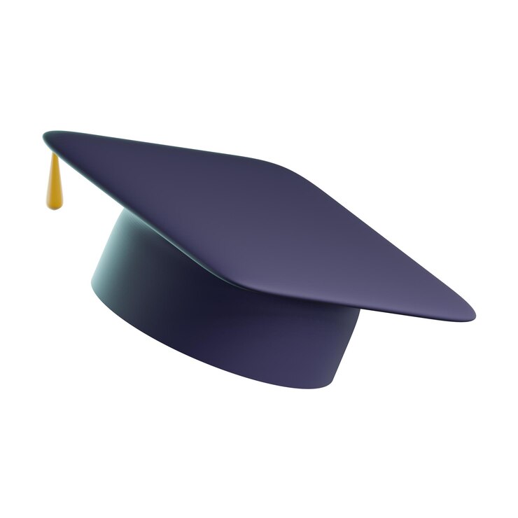 PSD sombrero de graduación elearning educación escuela en línea