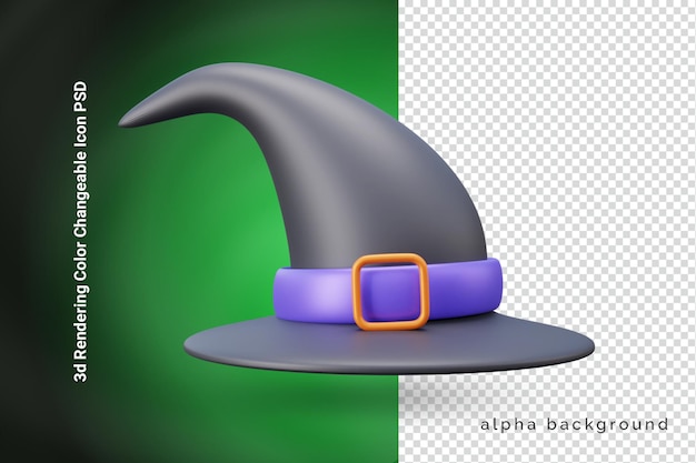 PSD sombrero de helloween 3d