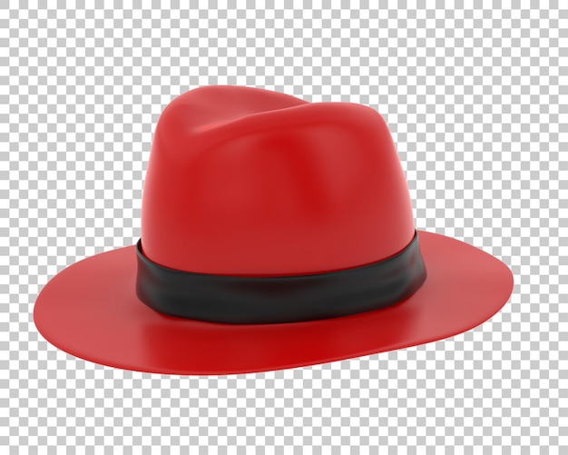 Sombrero en la ilustración de renderizado 3d de fondo transparente