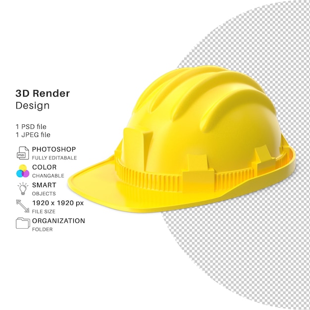 Sombrero de ingeniería de seguridad Modelado 3D Archivo PSD Sombrero de Santa realista