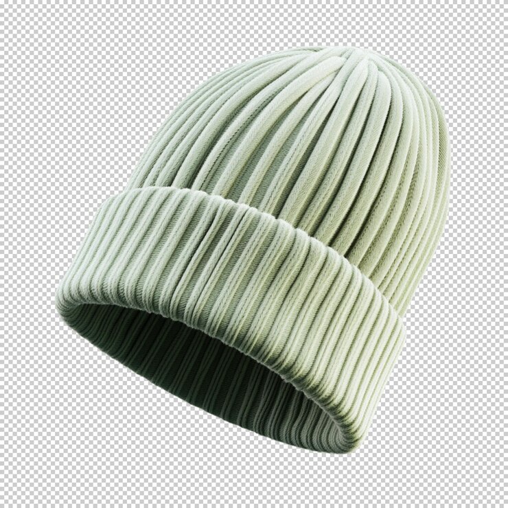 PSD sombrero de invierno colorido con pom pom aislado sobre un fondo transparente