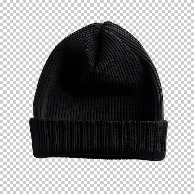 PSD sombrero de invierno negro aislado sobre un fondo transparente